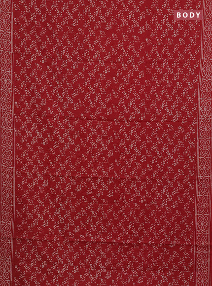 Red Jaipur Cotton Saree
