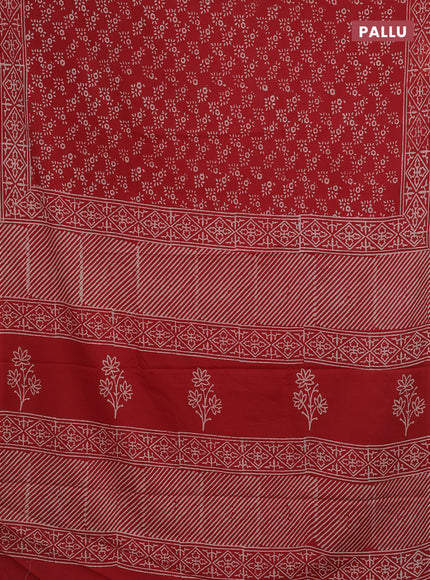Red Jaipur Cotton Saree