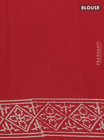 Red Jaipur Cotton Saree