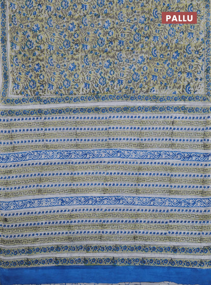 Blue Jaipur Cotton Saree