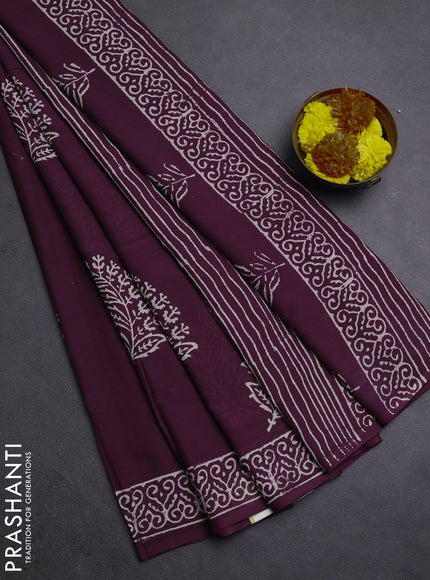 Wine Jaipur Cotton Saree