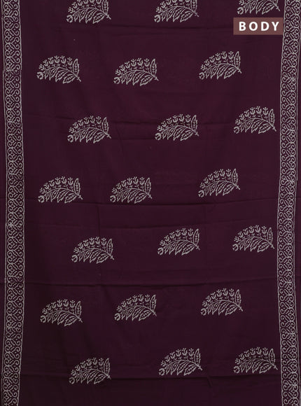 Wine Jaipur Cotton Saree