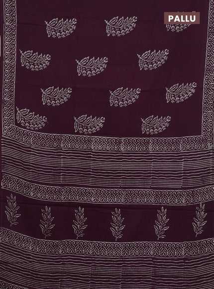 Wine Jaipur Cotton Saree