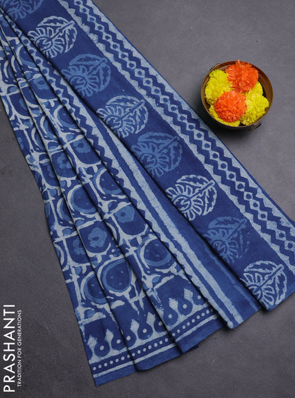 Indigo Blue Jaipur Cotton Saree