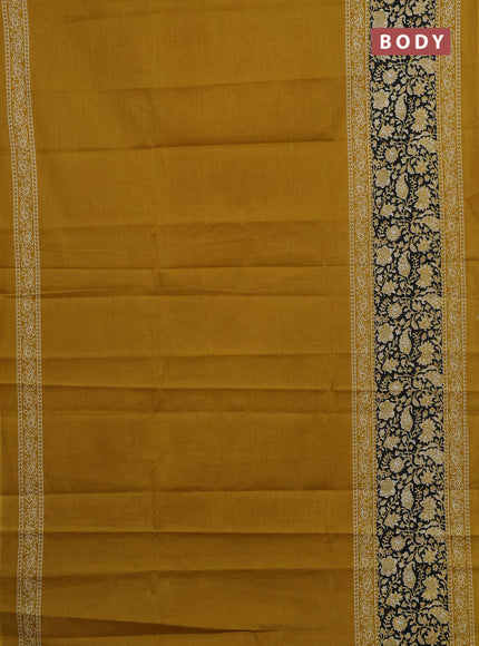Mustard Yellow Jaipur Cotton Saree