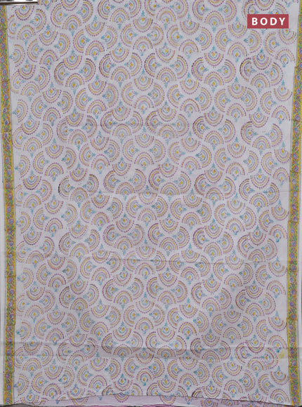 Off White & Pink Jaipur Cotton Saree