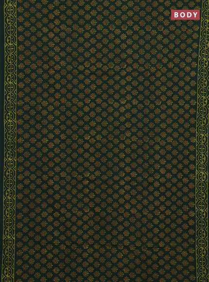 Bottle Green Jaipur Cotton Saree