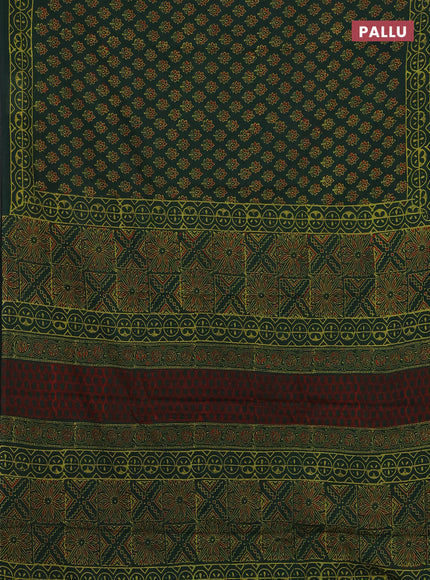 Bottle Green Jaipur Cotton Saree