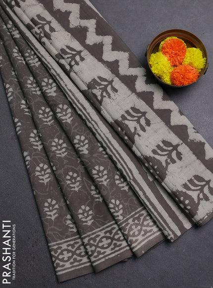Grey Jaipur Cotton Saree