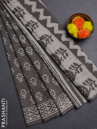Grey Jaipur Cotton Saree