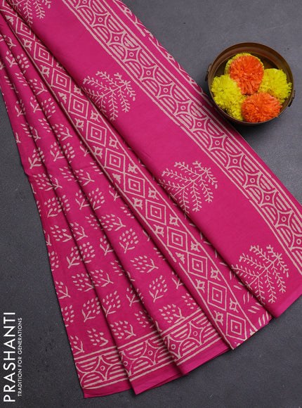 Pink Jaipur Cotton Saree