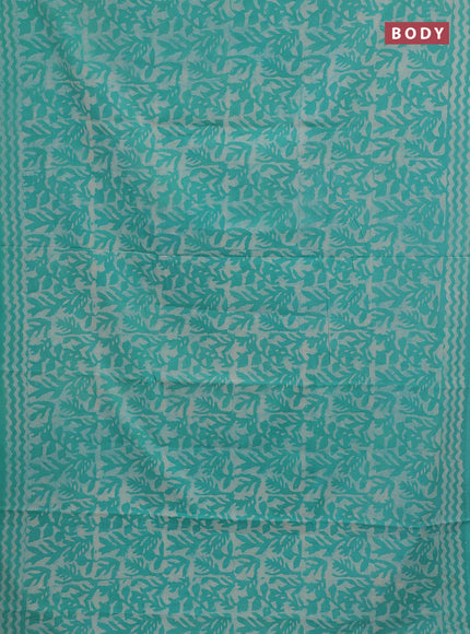 Teal Blue Jaipur Cotton Saree