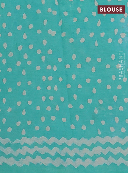 Teal Blue Jaipur Cotton Saree