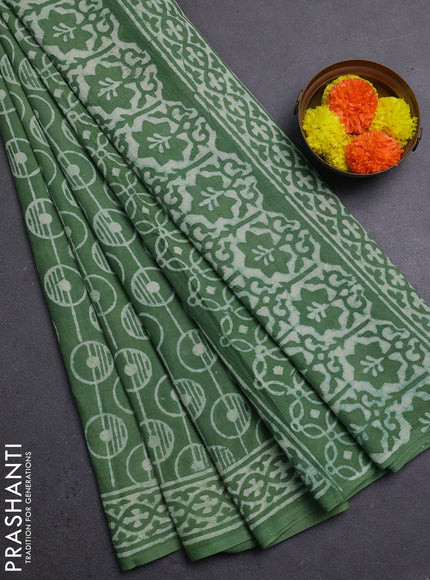 Pastel Green Jaipur Cotton Saree