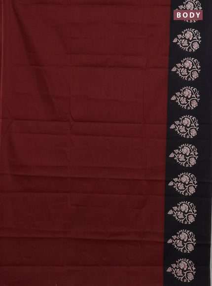 Red & Black Jaipur Cotton Saree