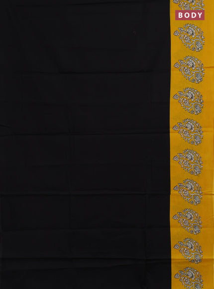 Black & Yellow Jaipur Cotton Saree