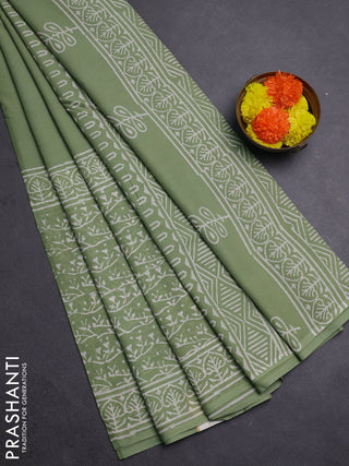 Elaichi Green Jaipur Cotton Saree