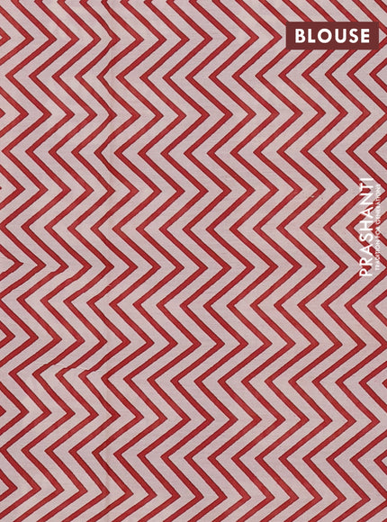 Off White & Red Jaipur Cotton Saree