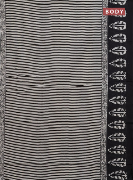 Off White & Black Jaipur Cotton Saree