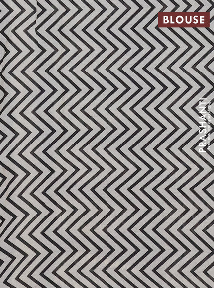 Off White & Black Jaipur Cotton Saree