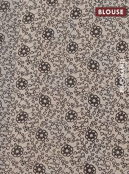 Cream & Black Jaipur Cotton Saree