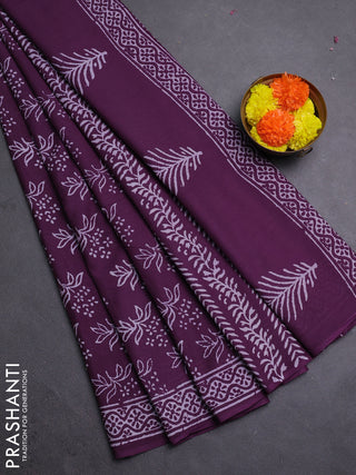 Purple Jaipur Cotton Saree