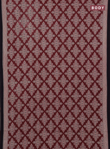 Red & Black Jaipur Cotton Saree