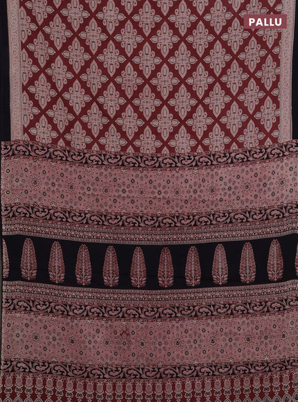 Red & Black Jaipur Cotton Saree