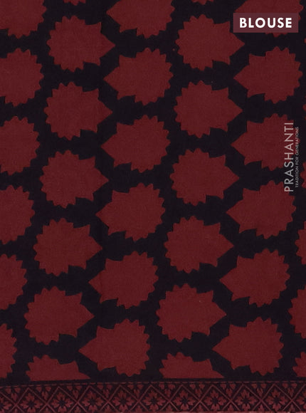 Red & Black Jaipur Cotton Saree