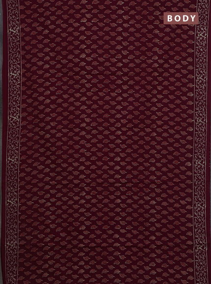 Wine Jaipur Cotton Saree
