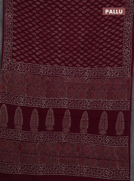 Wine Jaipur Cotton Saree