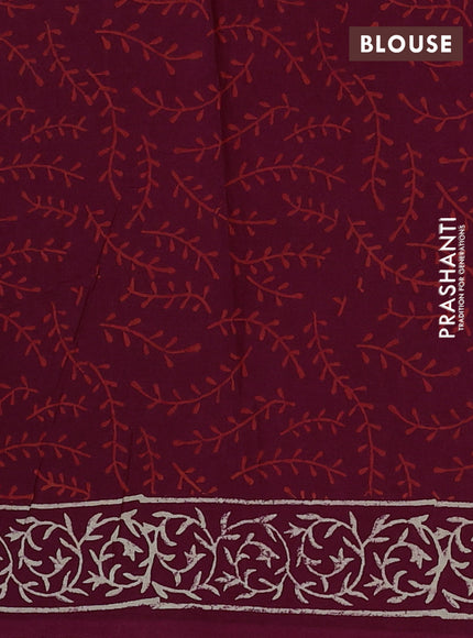 Wine Jaipur Cotton Saree