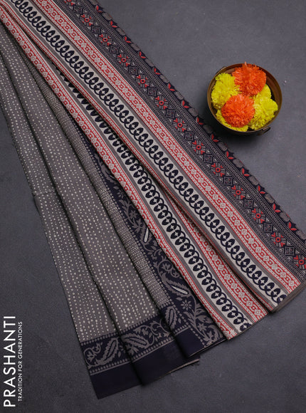 Grey Jaipur Cotton Saree