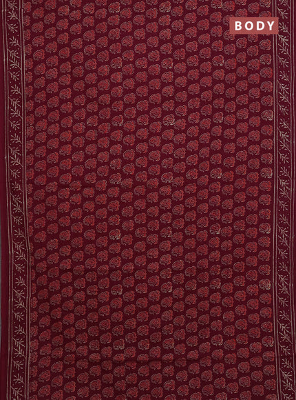 Wine Jaipur Cotton Saree
