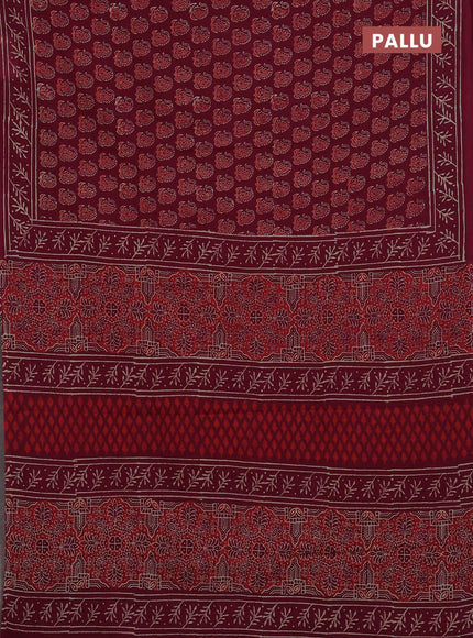 Wine Jaipur Cotton Saree