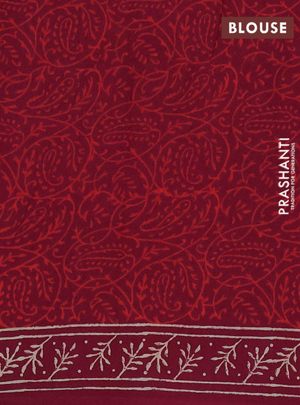 Wine Jaipur Cotton Saree
