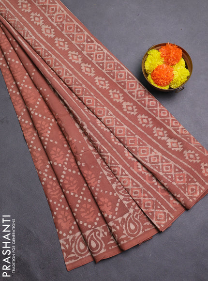 Peach Jaipur Cotton Saree