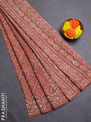 Peach Jaipur Cotton Saree