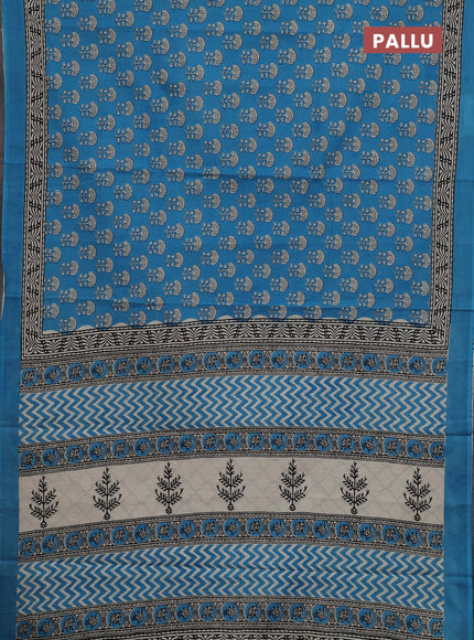 Blue Jaipur Cotton Saree