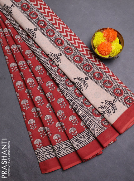 Rustic Orange Jaipur Cotton Saree