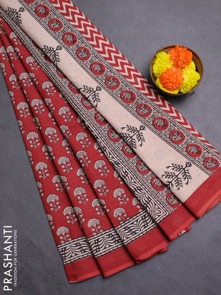 Rustic Orange Jaipur Cotton Saree