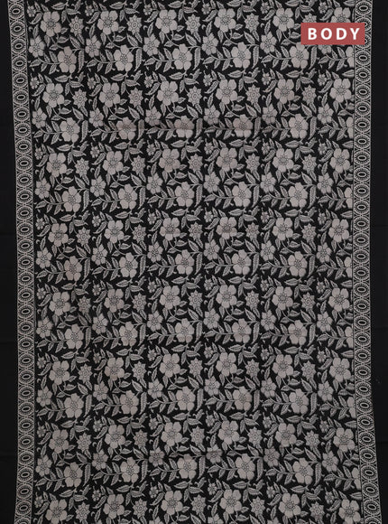 Black Jaipur Cotton Saree