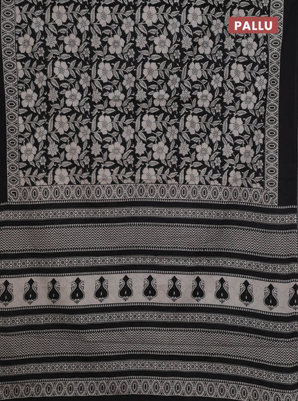 Black Jaipur Cotton Saree