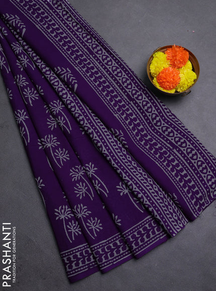 Violet Jaipur Cotton Saree