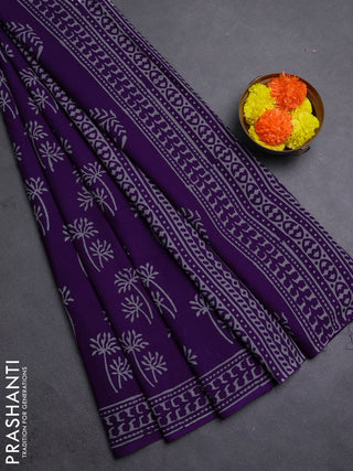 Violet Jaipur Cotton Saree