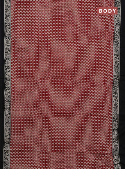 Red & Black Jaipur Cotton Saree