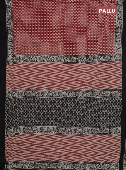Red & Black Jaipur Cotton Saree