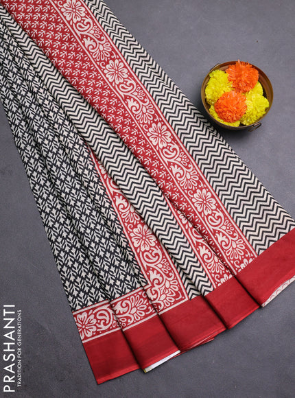 Black Jaipur Cotton Saree