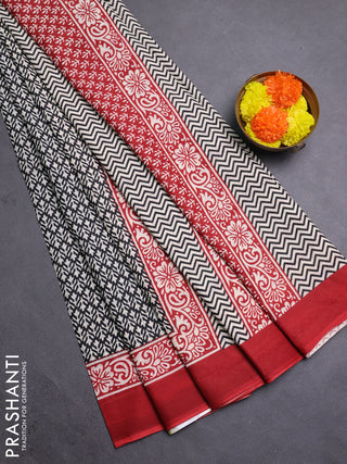 Black Jaipur Cotton Saree