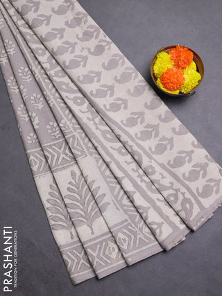 Grey Jaipur Cotton Saree